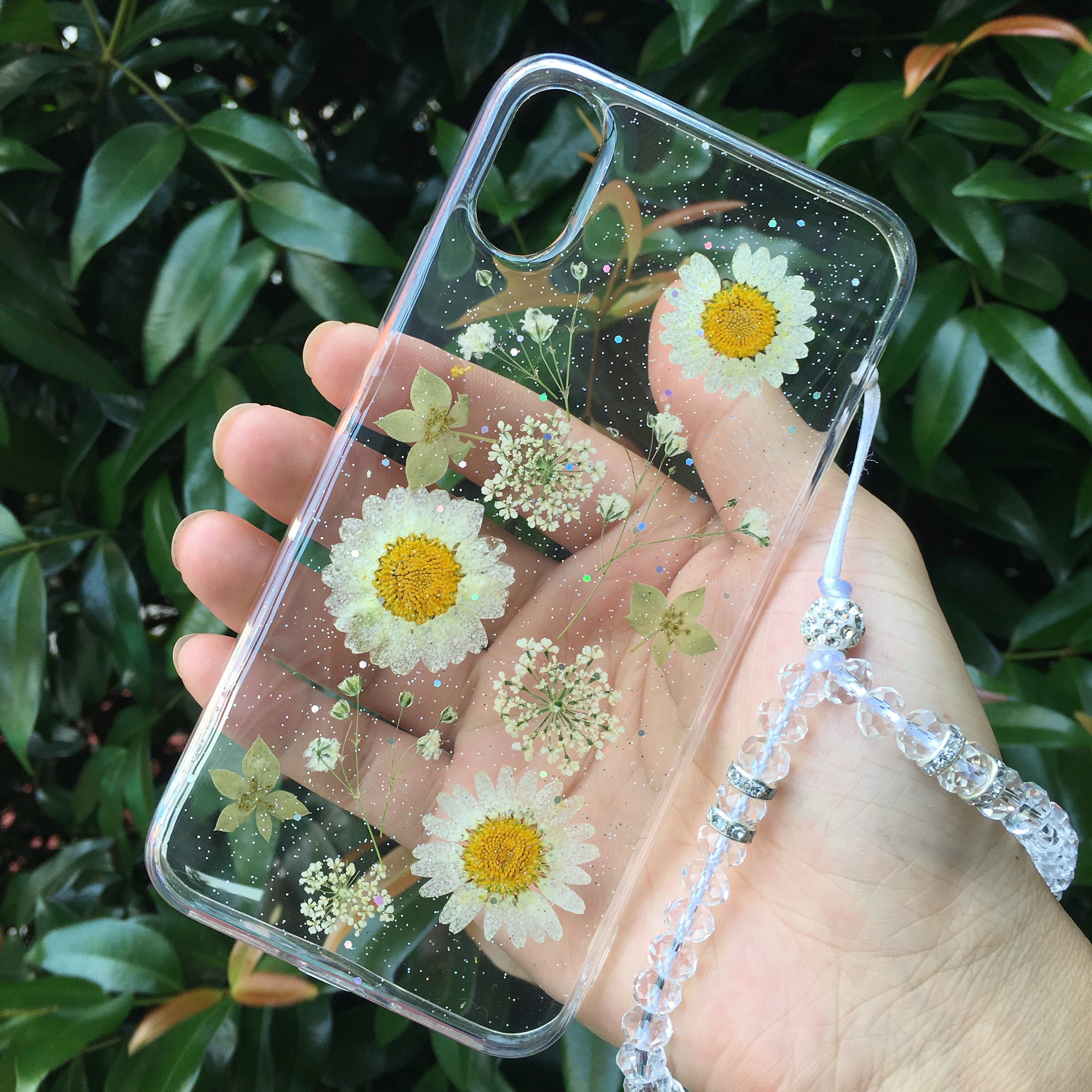 Hand Pressed Flower Case Dried Flower Casereal Flower Etsy