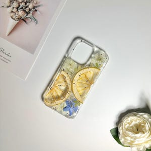 Natural orange with silver foil pressed flower phone case for iPhone 17 Pro Max 16e,Samsung Z Flip 6 S25 Edge S25 Ultra case,Google Pixel 10