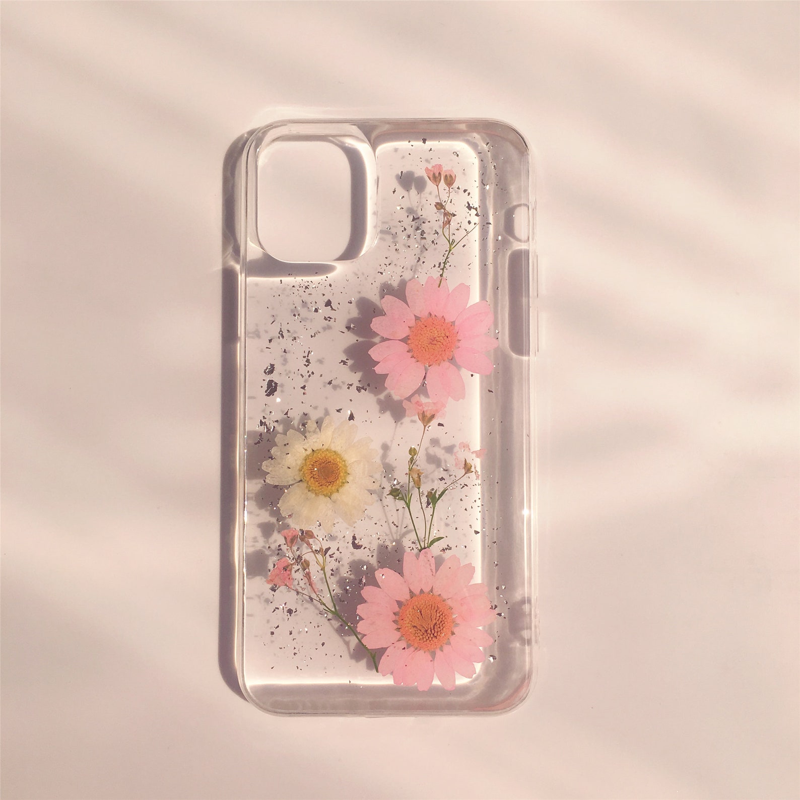 Hand Pressed Real Flower Crystal Clear Phone Case for Iphone X Etsy