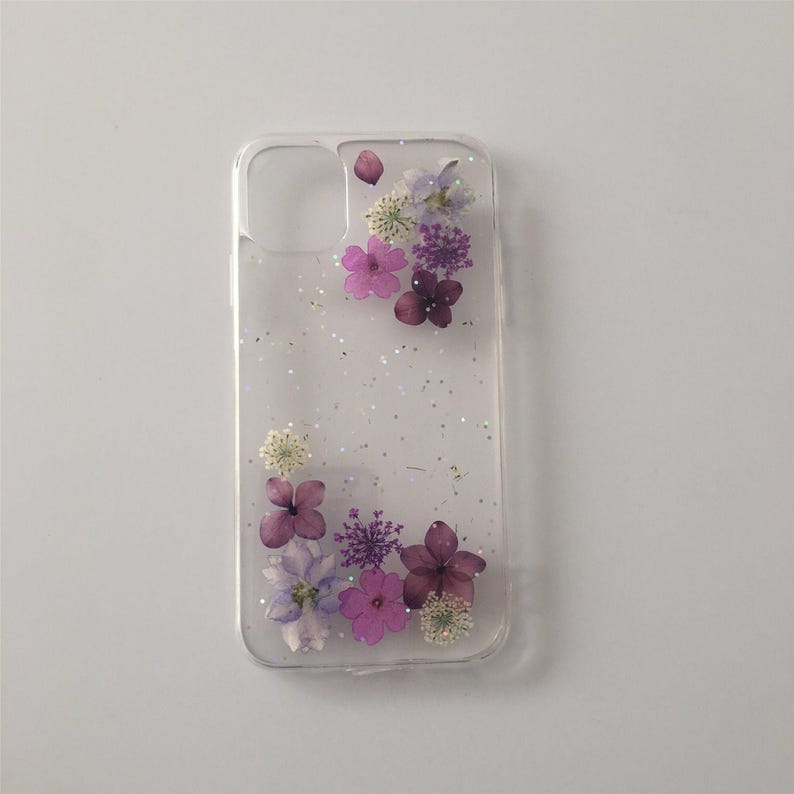 Pressed Dried Real Flower Natural Flower Handmade Clear Case For iPhone 17e 16e 15 Pro Max,Google Pixel 11 Pro 9 Pro 8 Pro Case image 1