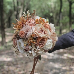 Milk tea color bridal travel bouquet