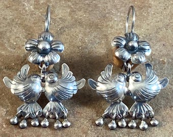 Pendientes pequeños mexicanos de plata esterlina Frida