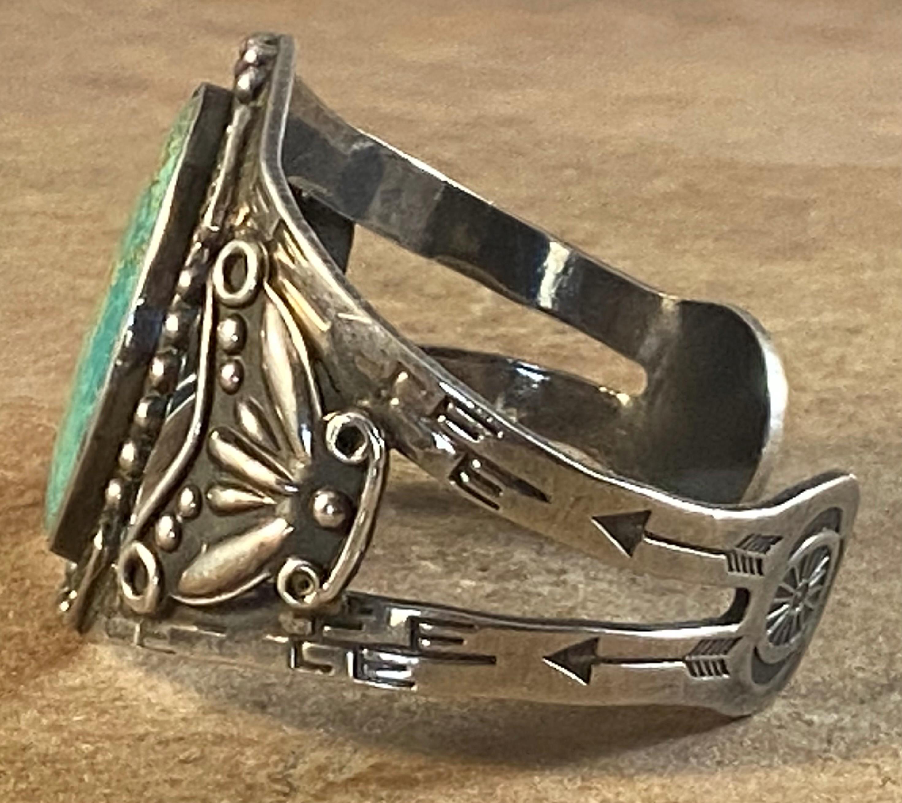 Vintage Navajo Sterling Silver & Kingman Turquoise Cuff Bracelet - Etsy