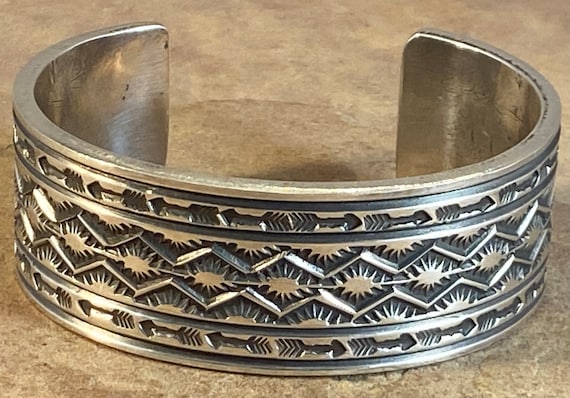 Sunshine Reeves 925 Sterling Silver Stamped Ring. Navajo Size 8 Handmade -  Etsy UK