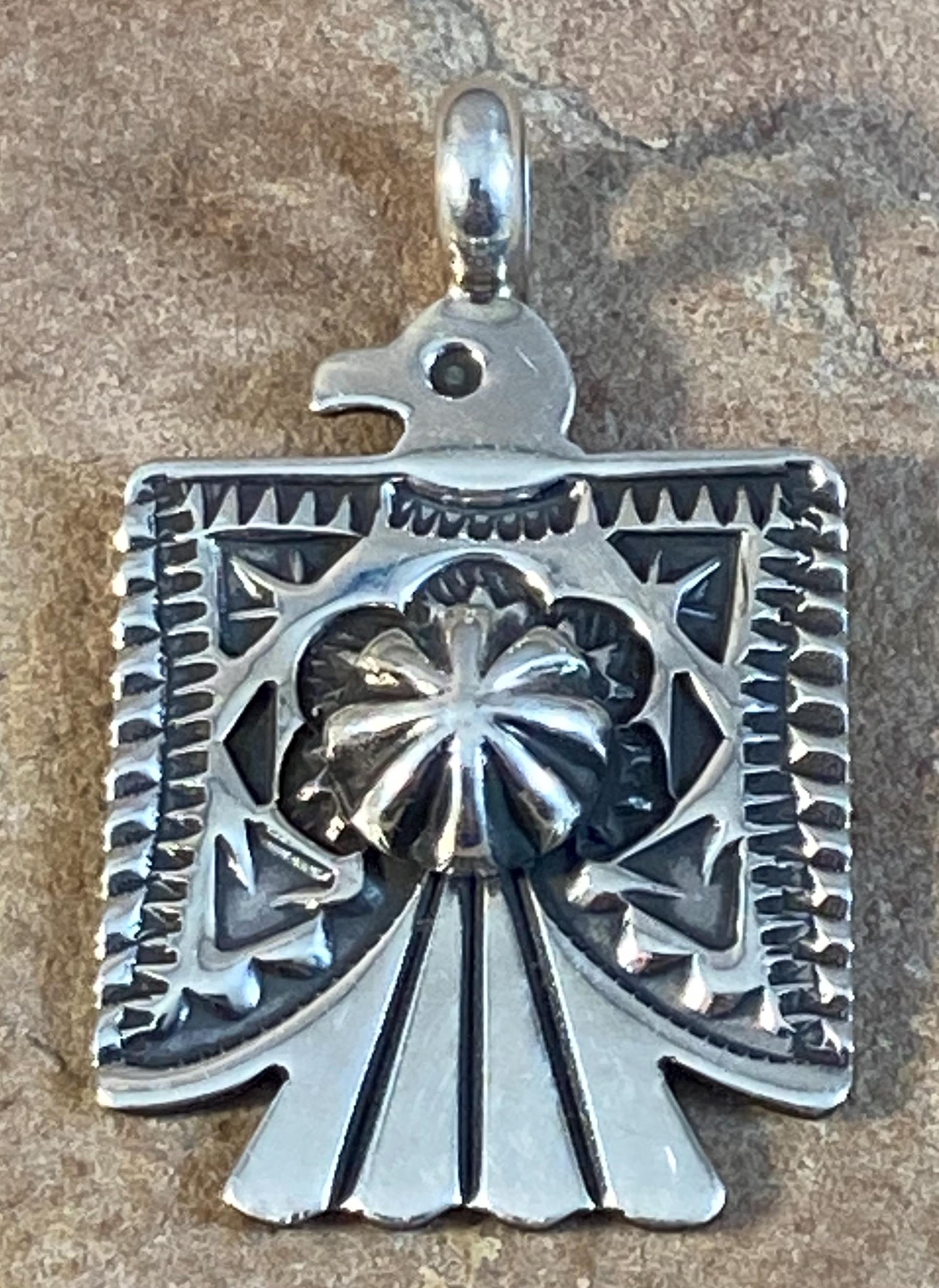 Small Darrell Cadman Navajo Sterling Silver Thunderbird