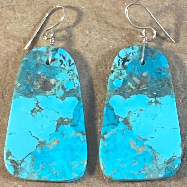 Turquoise plaatoorbellen Marcella Castillo Navajo