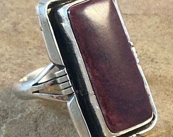 Sterling Silver and Purple Spiny Oyster J Begay Navajo Ring sz. 10