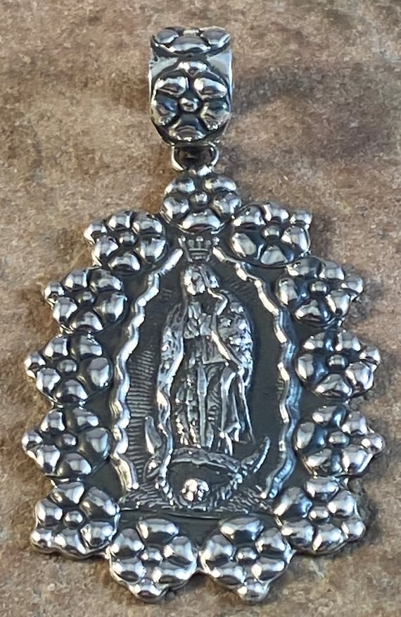 Mexican Sterling Silver Our Lady of Guadalupe pend