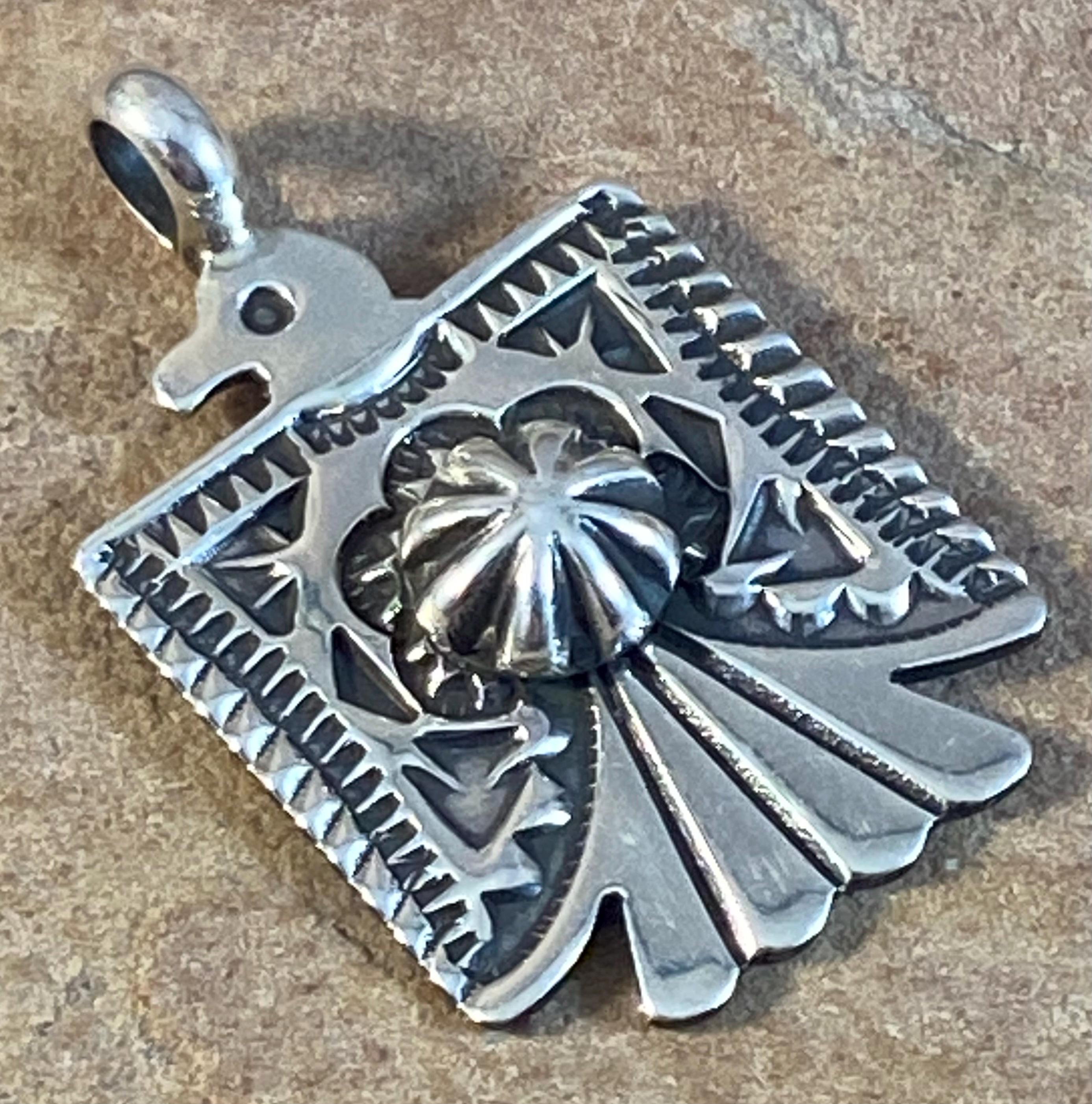Small Darrell Cadman Navajo Sterling Silver Thunderbird Pendant - Etsy