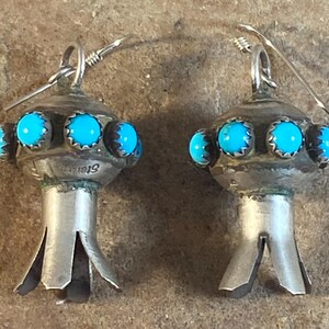 Monica Smith Navajo Sterling Silver & Turquoise Squash Blossom