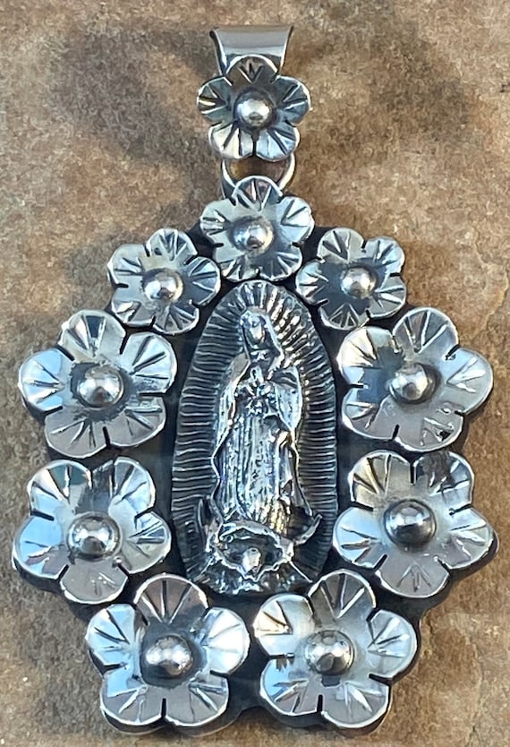 Large Mexican Sterling Silver Our Lady of Guadalup