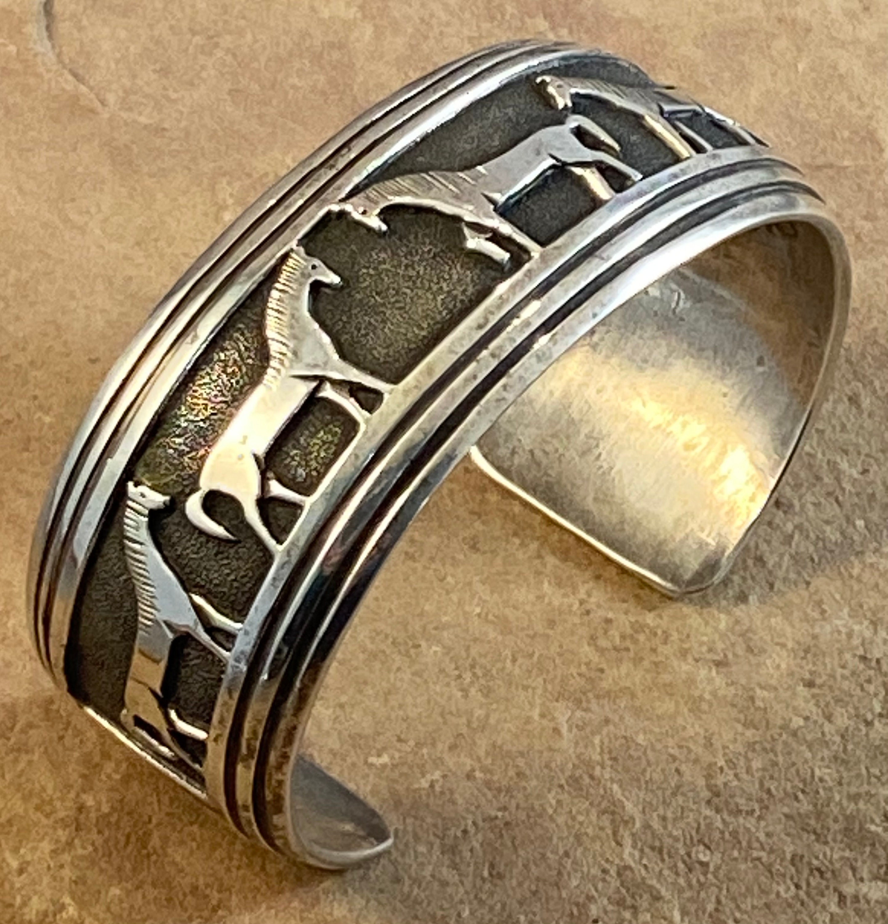 アクセサリー vintage Silver Horse Cuff Bracelet Vintage Sterling Silver Horse Cuff Bracelet - Etsy