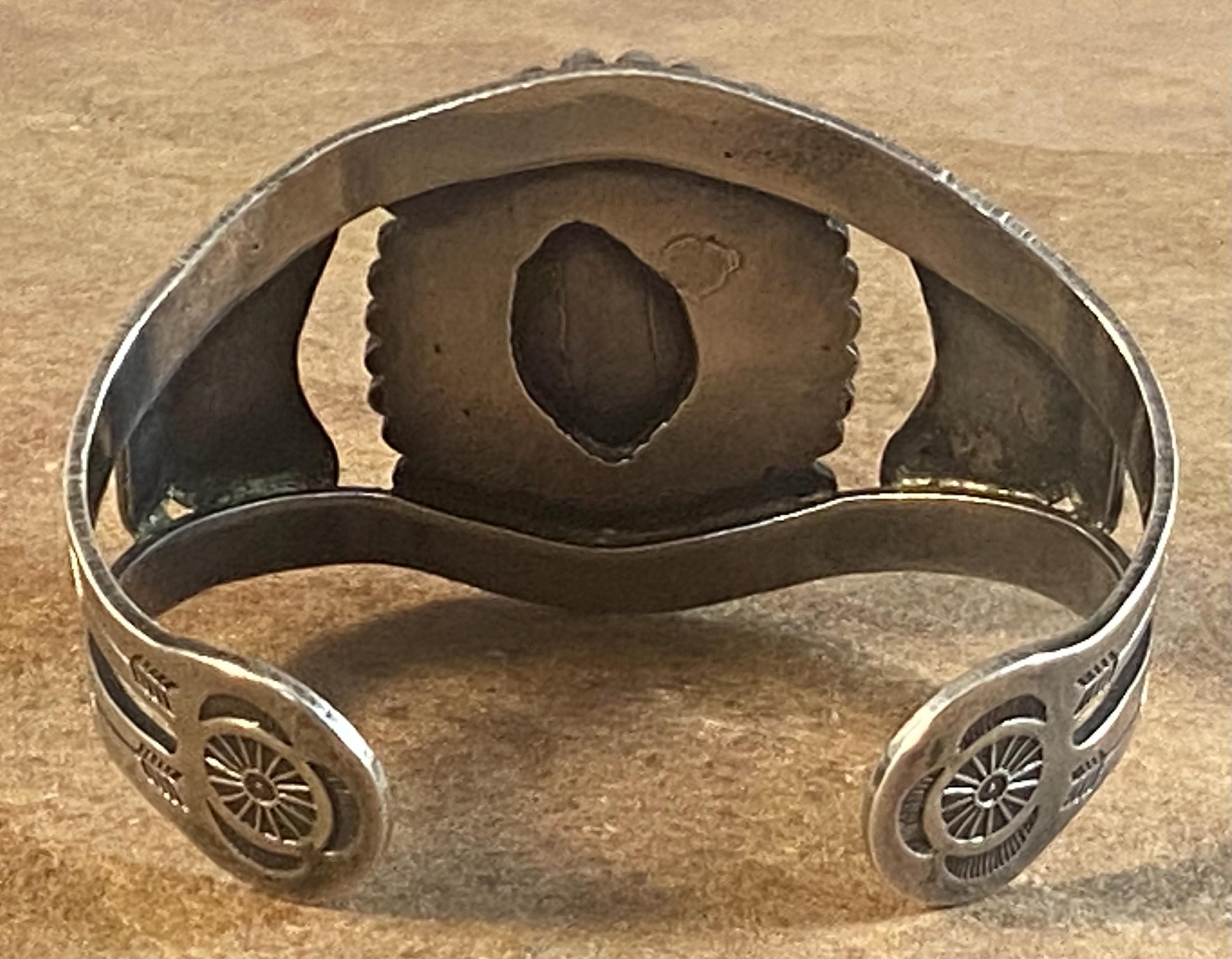 Vintage Navajo Sterling Silver & Kingman Turquoise Cuff Bracelet - Etsy