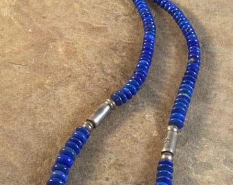Vintage Lapis and Sterling Silver Necklace