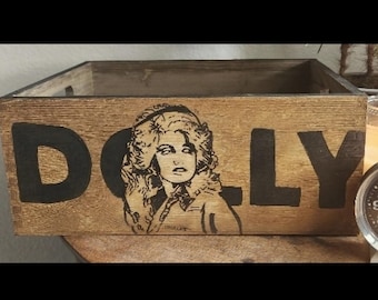 Dolly Parton inspired hand painted album storage box
