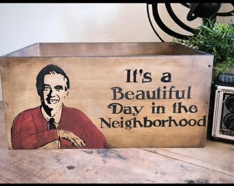 Mr. Rogers inspired hand painted box