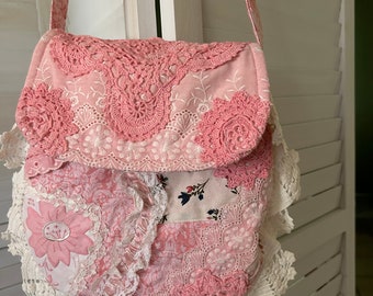 Salmon Pink Shabby Chic Purse