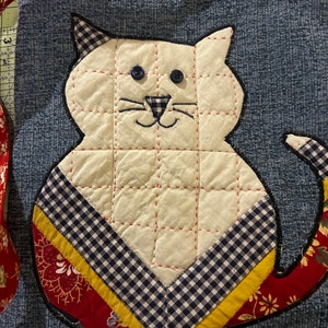 Vintage Quilted Cat Purse Bild 5
