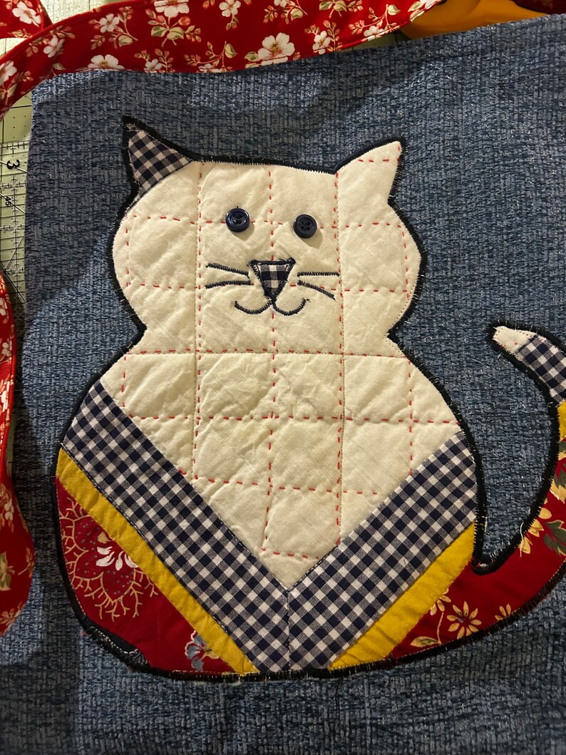 Vintage Quilted Cat Purse Bild 5