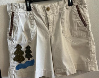 Upcycled Dockers size 12 Cream Shorts
