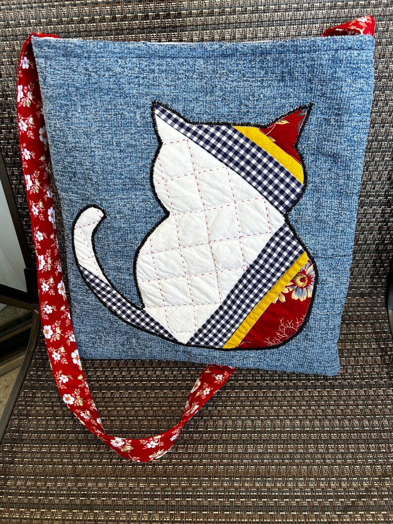 Vintage Quilted Cat Purse Bild 8