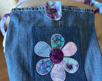 Upcycled Denim Flower Power Bag