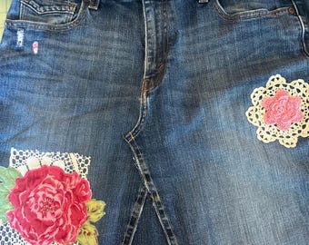 Upcycled Levi Jean Skirt