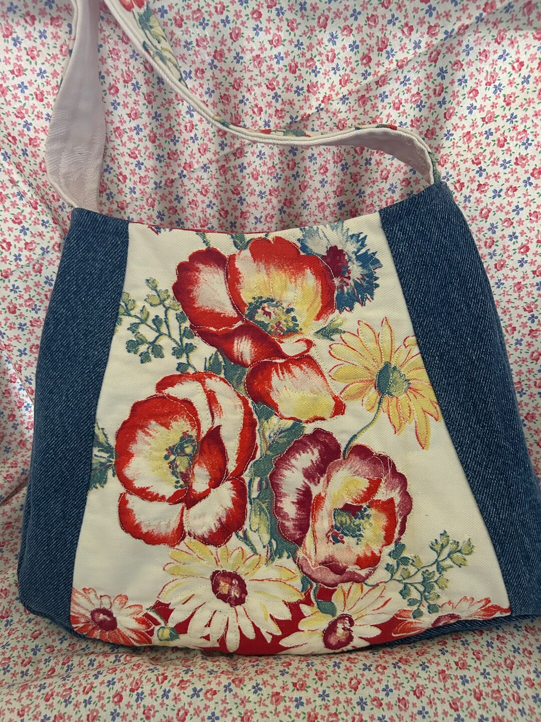 MM6  floral denim bag