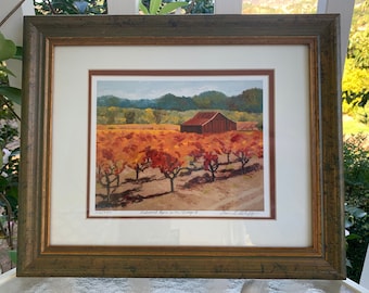 Framed Painting - Barn in the Vineyard