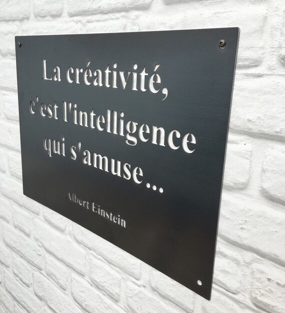Plaque Citation Albert Einstein En Acier Etsy Plaque Citation Albert Einstein En Acier Etsy