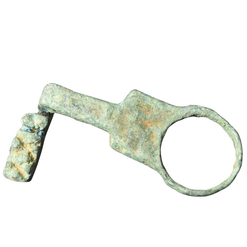 Ancient Roman Patinated Bronze Key Ring 1-3 C. AD | Handcrafted Replica ...