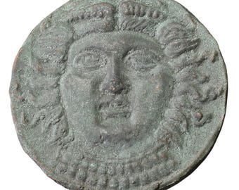 Olbia, Scytia, replika monety Demeter | Duży patynowany grecki medalion z brązu (350-330 p.n.e.)