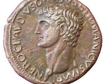 Nero Claudius Drusus Cuivre Sesterce Réplique | Pièce romaine frappée à la main (41-42 après JC)