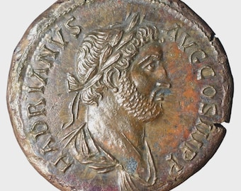 Hadrian Travel Series Hispania Miedziana replika Sestertiusa | Ręcznie wybita moneta rzymska (134-138 ne)