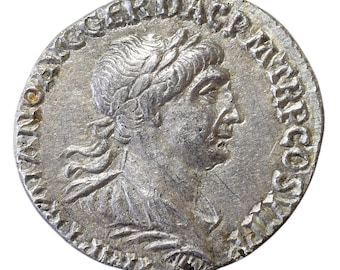 Replika denara z kolumny Trajana | Ręcznie bita srebrna moneta rzymska (113–114 n.e.)