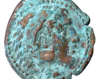 Replika tetradrachmy króla Orsoaltiusa | Ręcznie bita patynowana moneta miedziana (około 300 r. p.n.e.)