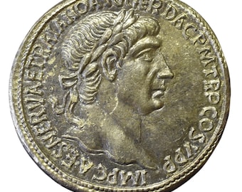 Rewers Herkulesa Trajana jako replika | Ręcznie bita rzymska moneta z brązu (103–104 n.e.)