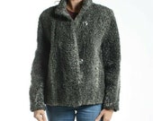 Size XL Superb Gray Astrakhan Fur Women Jacket Coat 136 So Cute an New Look Size Large to Extra Large.