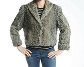 Size L Great Gray Astrakhan Fur Women Jacket Coat 78 T Super CUTE