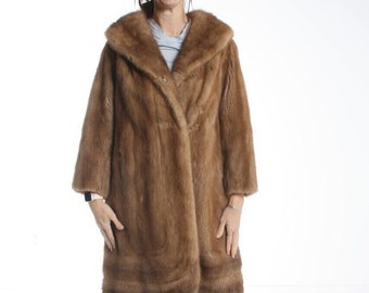Size L REAL Superb Pastel Mink Fur Women Coat in Excellent Vintage Condition  [94]