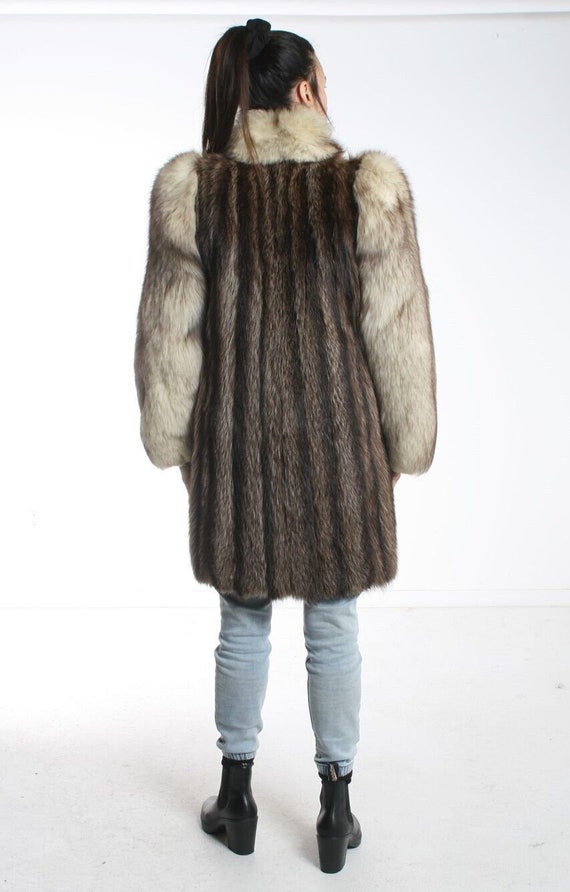 Size M Awesome Raccoon & Fox Fur Women Coat Jacke… - image 5