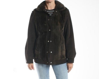 Size M Superb Authentic Sheared Beaver Fur Women Jacket Coat [161]
