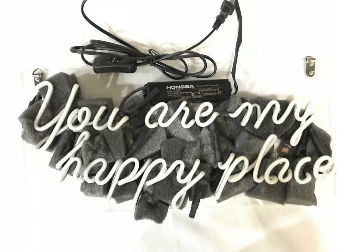 Home Wall Decor You Are My Happy Place Neon Sign Handmade LED Etsy