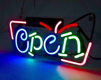 Handcrafted OPEN Real Glass Neon Sign Business Windows Decor Neon Sign Neon Light