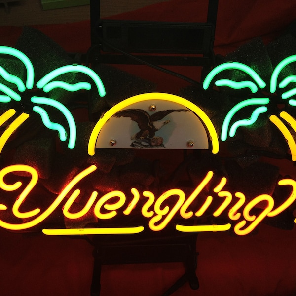 Man Cave YUENGLING and SON Banner Handmade Beer Light Room Decor Wall Mount Neon Sign