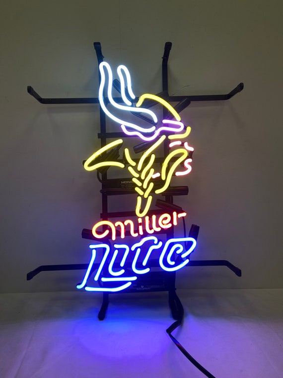 Minnesota Vikings Miller Light Sports Neon Light Handmade Bar - Etsy