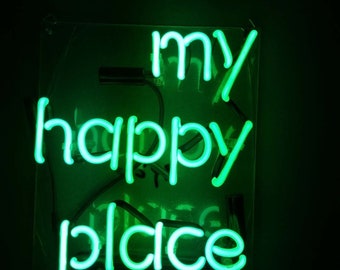 Handcrafted My Happy Place Illuminate Your Joy Wall Mount Neon Sign