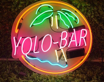 YOLO Bar Where Every Night is an Adventure Beer Bar Handmade Neon Sign