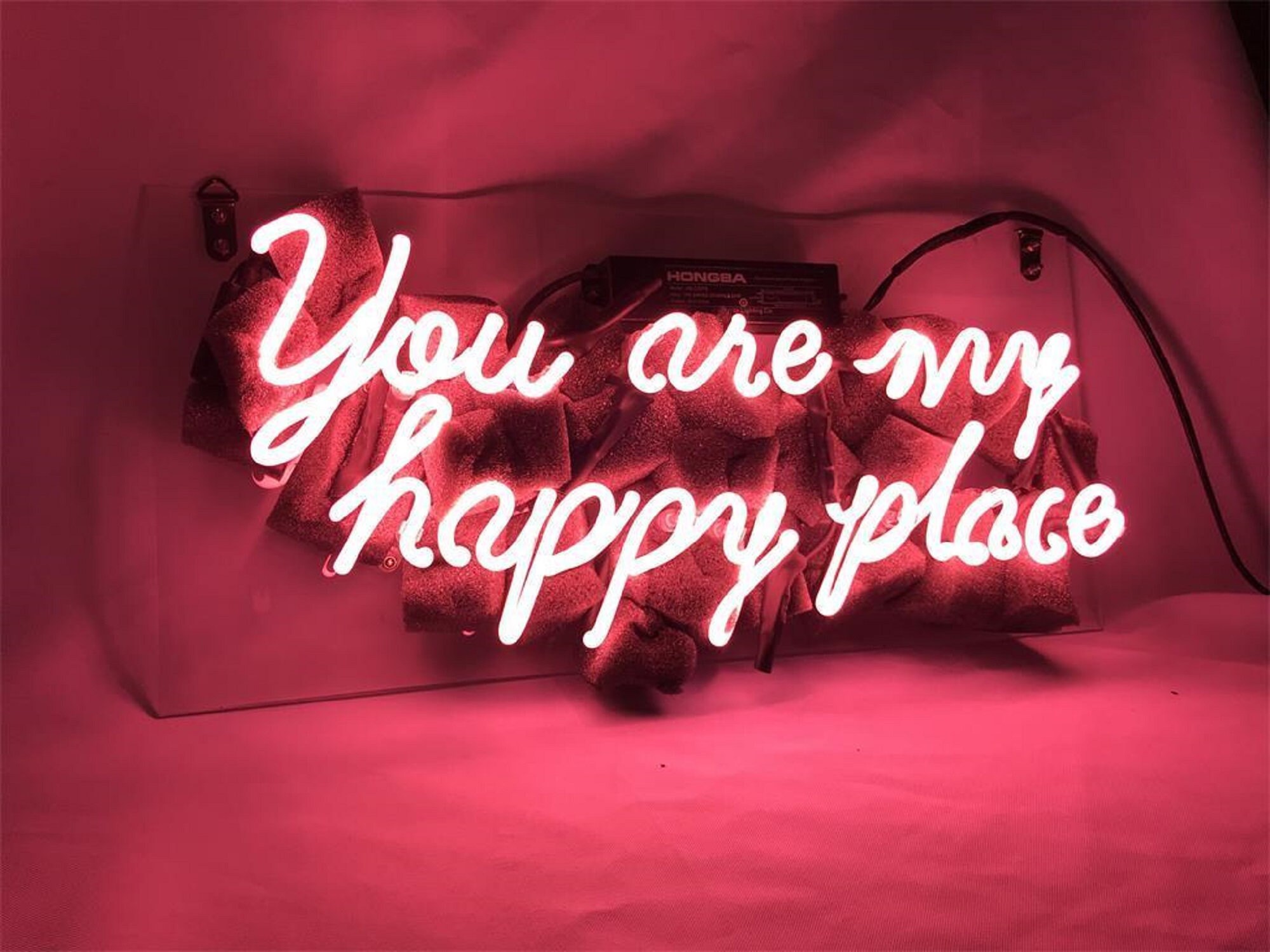 Home Wall Decor You Are My Happy Place Neon Sign Handmade LED Etsy