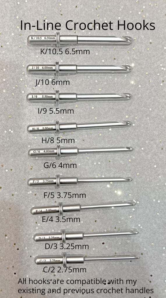 NEW: IN-LINE - Interchangeable Crochet Hooks Set for Crochet Handles (Min 2 hook purchase)